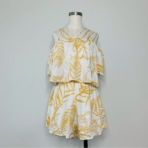 MINKPINK White & Yellow Paradise Romper M